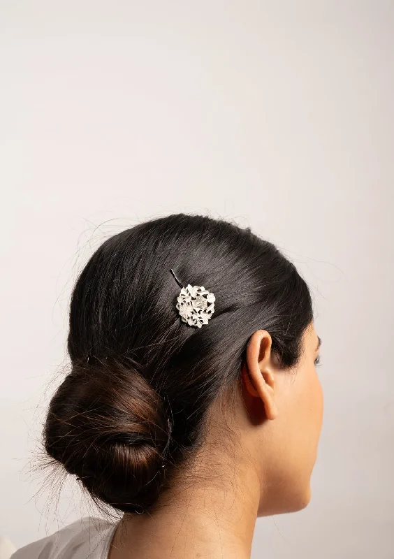 elegant rhinestone hairbands for wedding day-Abhi Silver Hairpin