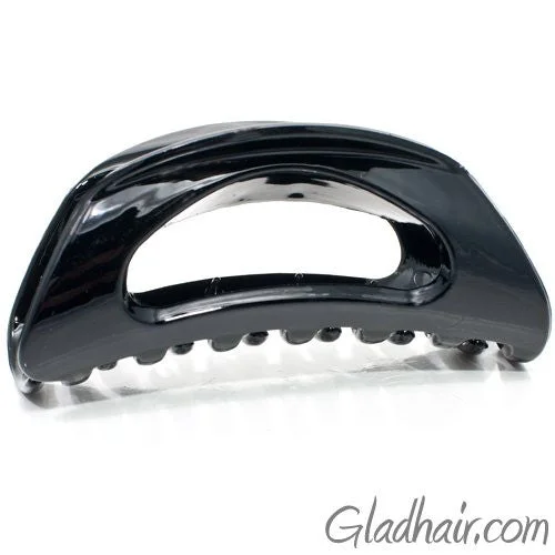 crystal-encrusted hair accessories for formal events-Black Plastic Hair Clamp