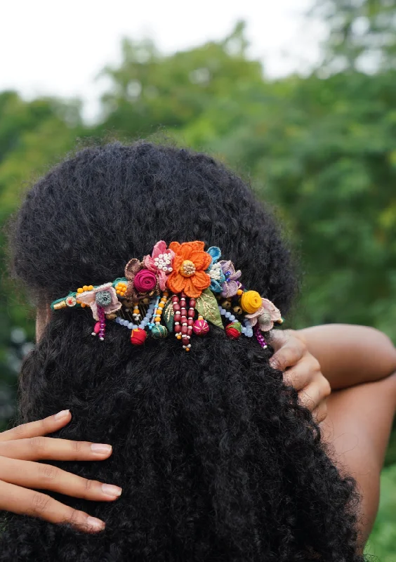 vintage wedding headbands for bridesmaids-Bodil Floral Comb Clip