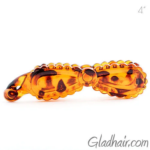 statement hairpins for party looks-Bow Shaped Plastic Tort Banana Clip