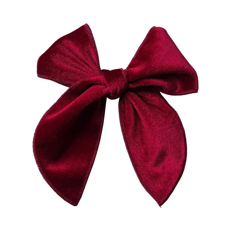 luxury hair clips for short hair-BURGUNDY SAILOR BOW