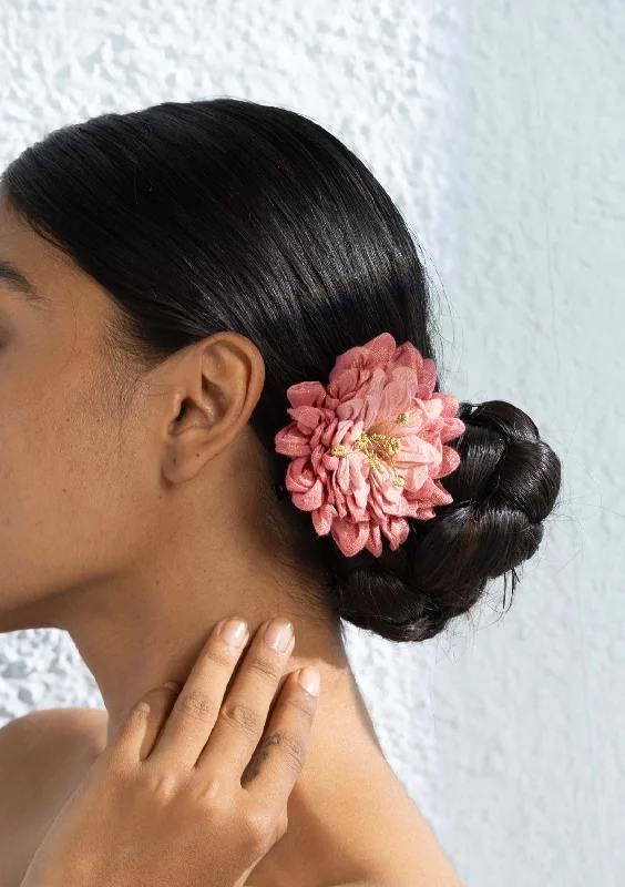 trendy bobby pins for short haircuts-Camellia Floral Accessory