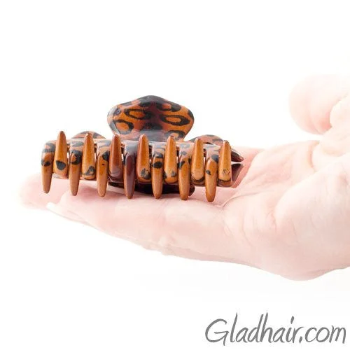 chic hairpins for everyday styling-French Small Plastic Hair Claw With Leopard Pattern