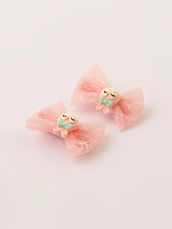 cute animal hair clips for kids-Bunny Bow Snap Clip