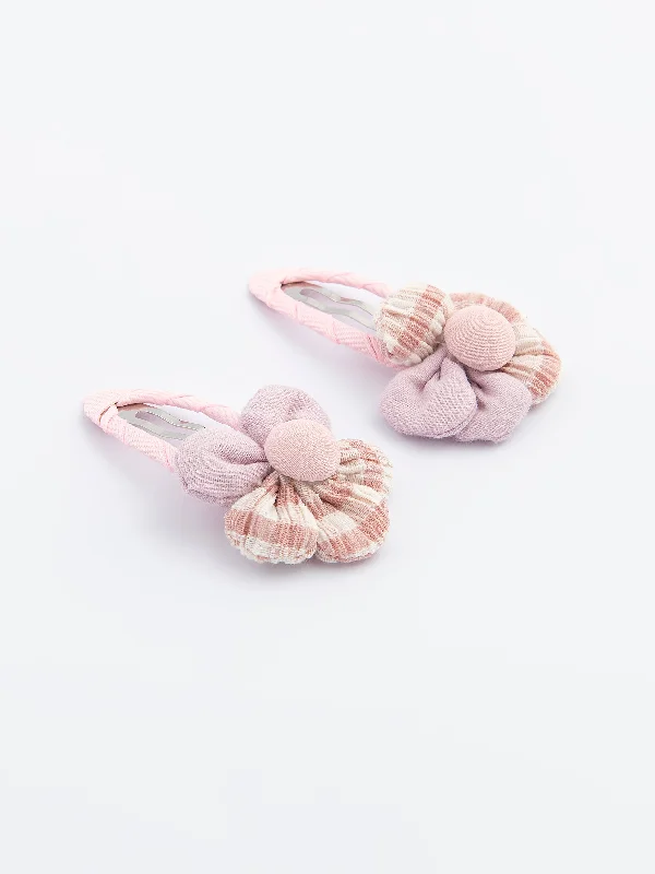 playful satin flower hairbands for kids-Floral Snap Clip