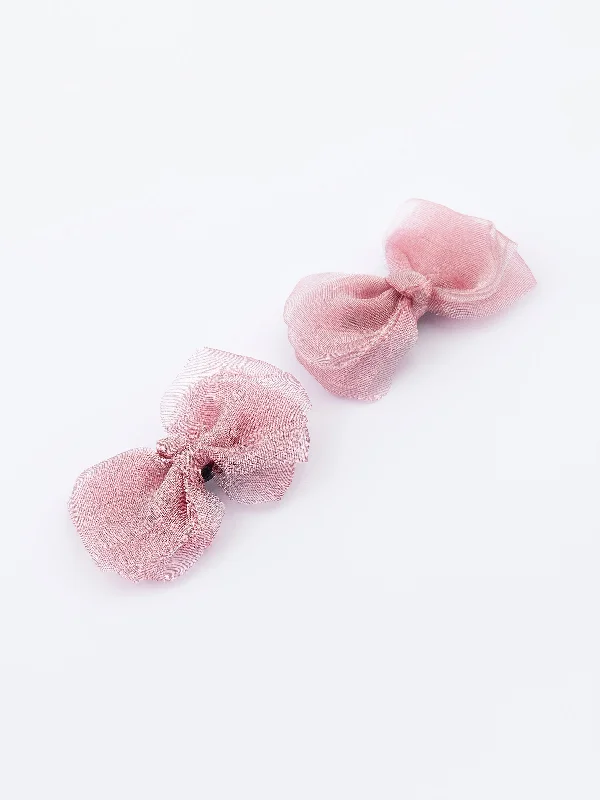 statement hairpins for party looks-Glittery Bow-Tie Snap Clip