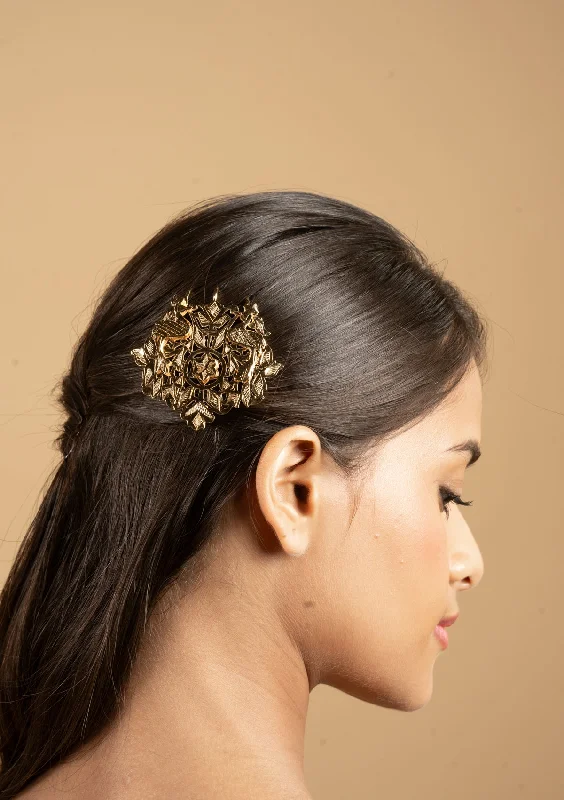 soft satin hairpins for delicate hair-Ira Gold Tone Silver Hairpin