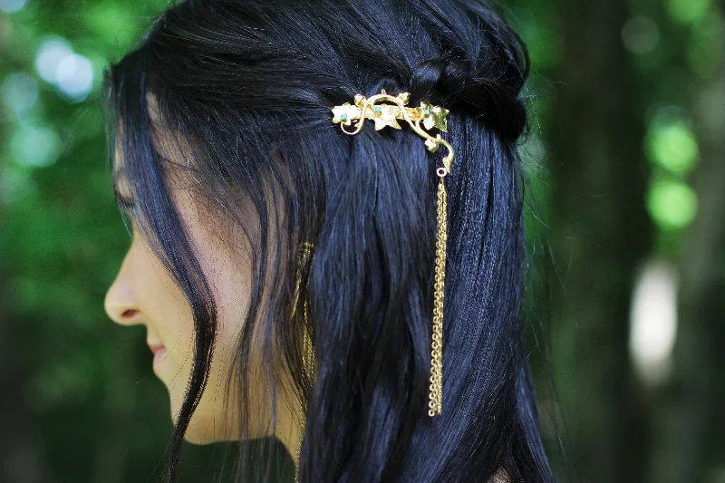 elegant bridal hair clips for updos-Preorder * Ivy Chains Barrette