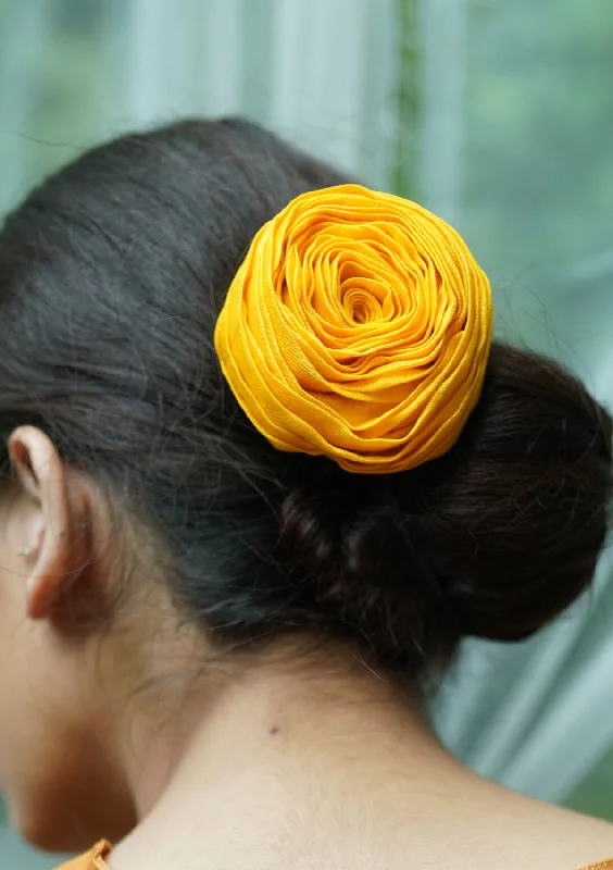 vintage flower hairpins for bridesmaids-Lala Yellow Rose Accessory