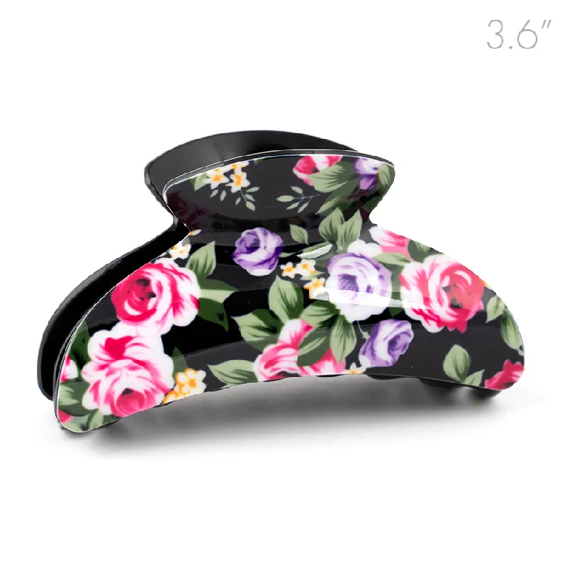 stylish flower headbands for everyday wear-Medium Floral Hair Claw