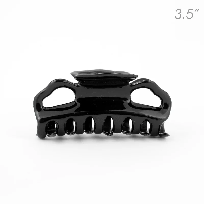 playful hair accessories for girls-Medium French Black Plastic Hair Clip