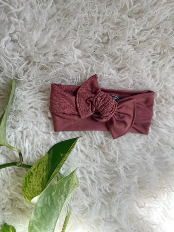 chic satin headbands for casual style-Mini Tieband - Mauve