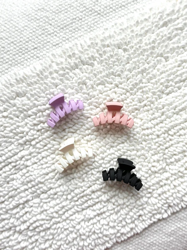 handmade rhinestone hair accessories for weddings-Mini ZigZag Claw Clip