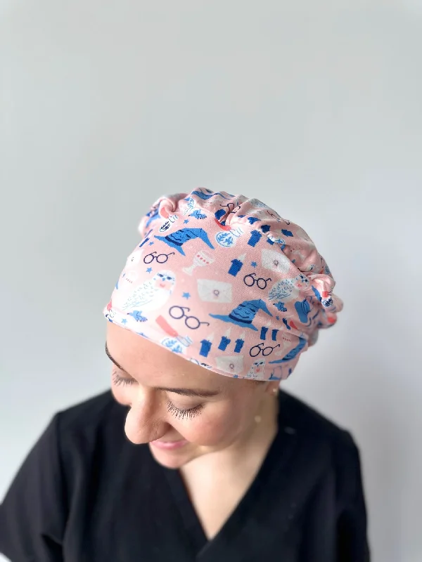 hairbands for thick curly hair-Scrub Hat - Hedwig The Owl