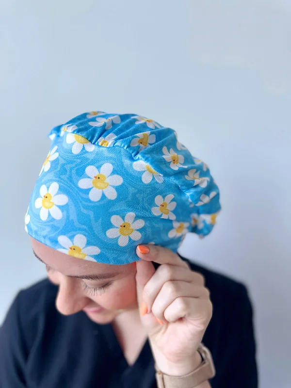 chic velvet hairbands for fashionable looks-Scrub Hat - Rubber Duck Daisies