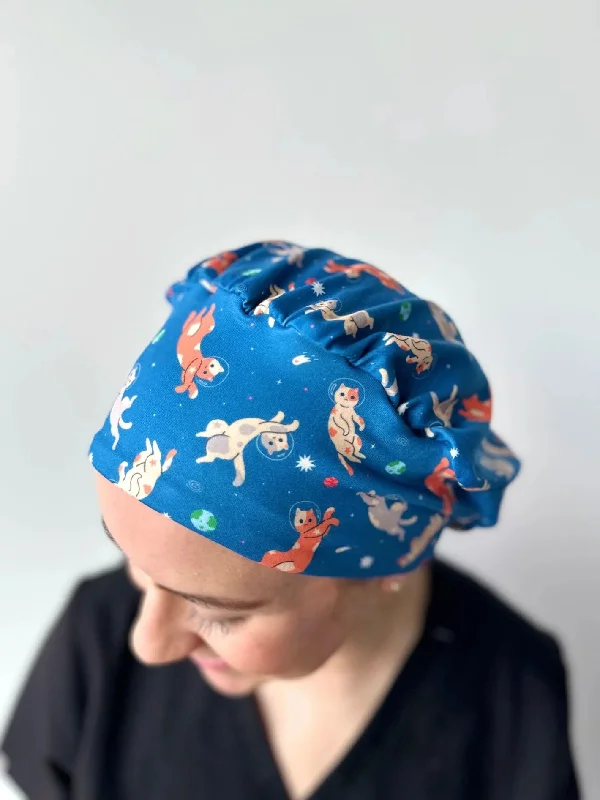 glamorous hair combs for evening wear-Scrub Hat - Space Kitties