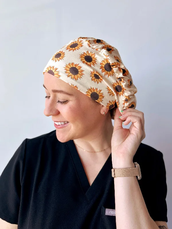 colorful flower headbands for playful looks-Scrub Hat - Sunflowers