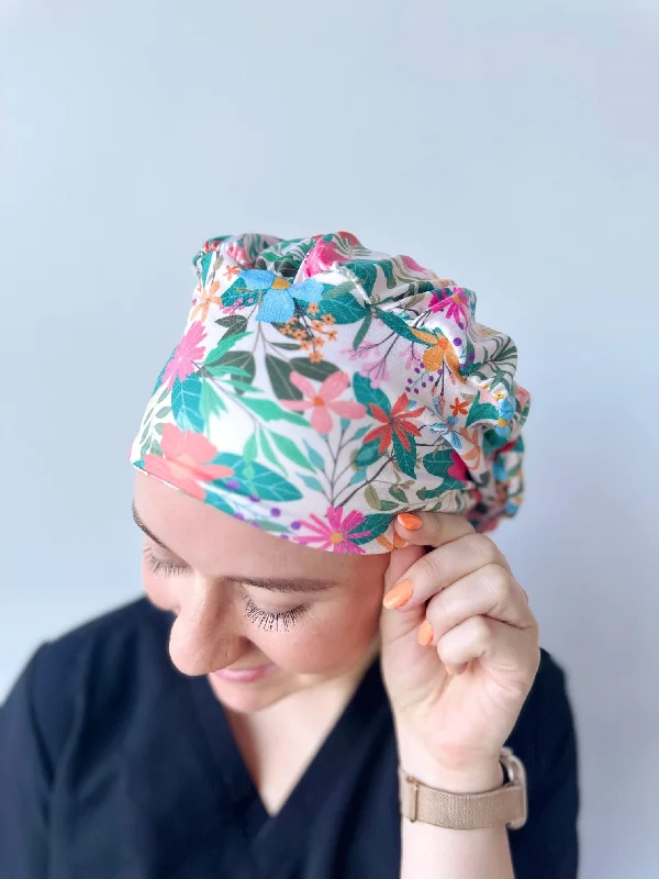 stylish flower hairpins for wedding guests-Scrub Hat - Wildflowers