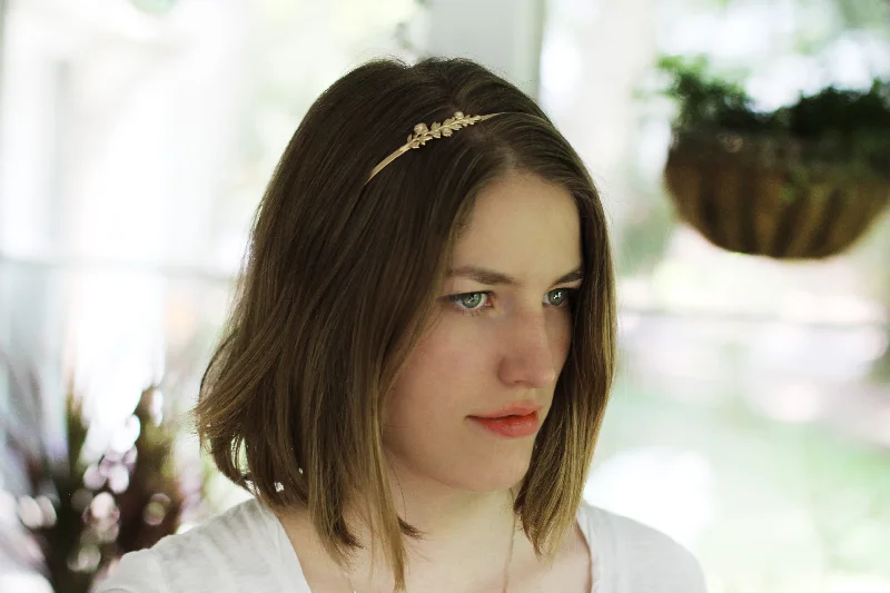 luxurious satin headbands for brides-Single Bouquet Headband