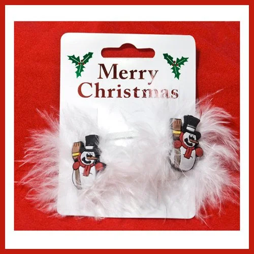 luxurious metal hairbands for chic styling-Sleepies Holidays Theme Snowman – Pair