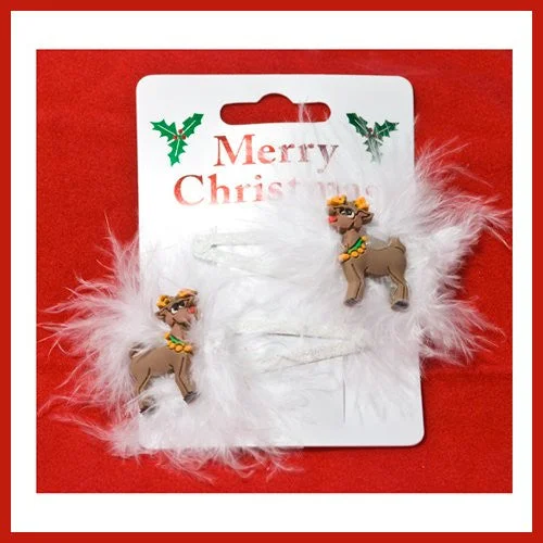 glittery hair accessories for parties-Sleepies Holidays Theme Reindeer – Pair