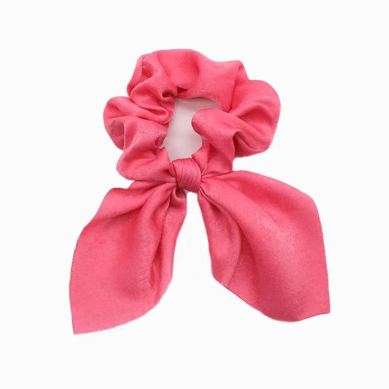 trendy velvet hairbands for stylish look-solid-bowknot-elastic-scrunchies-jlts0238