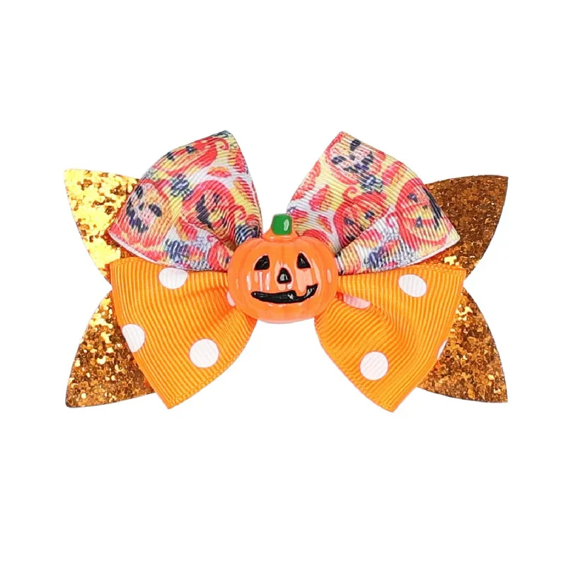 stylish flower headbands for everyday wear-PUMPKIN HAIRBOW