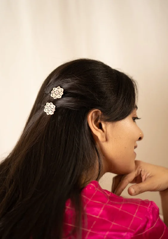 elegant satin hairbands for elegant styling-Suha Handmade Silver Hairpin