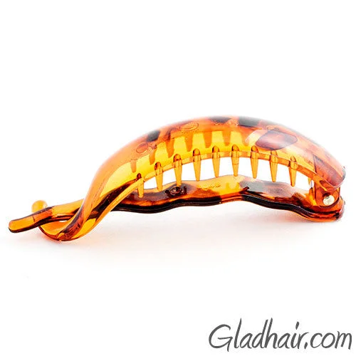 trendy headbands for summer outfits-Tortoise Plastic Banana Fish Clip