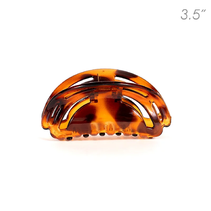 minimalist hairpins for elegant looks-Tortoise Plastic Flat Teeth Hair Clamp