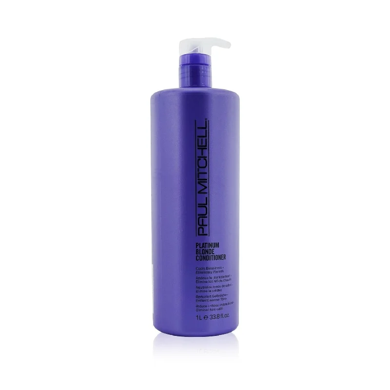 hair care routine for curly, textured hair -Paul Mitchell Platinum Blonde Conditioner (Cools Brassiness - Eliminates Warmth)  1000ml/33.8oz