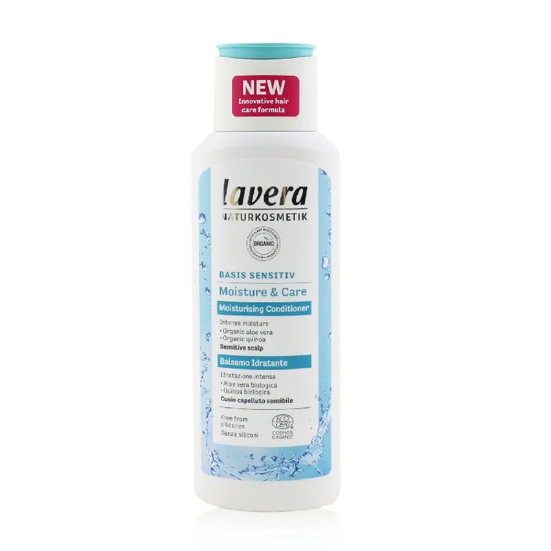 how to restore moisture to dry, brittle hair ends -Lavera Basis Sensitive Moisture & Care Moisturising Conditioner (Sensitive Scalp)(Exp: 12/2022)  200ml/7oz