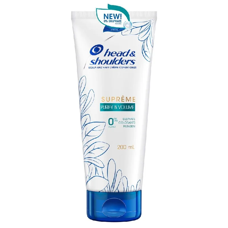 hair care tips for fine hair without weighing it down -Head & Shoulders Supreme Purify & Volume Creme Conditioner 200ml