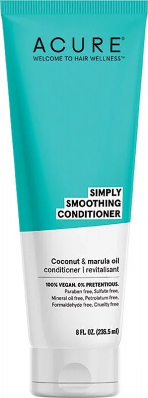 tips for reducing frizz in curly hair naturally -ACURE Simply Smoothing Conditioner Coconut 236.5ml