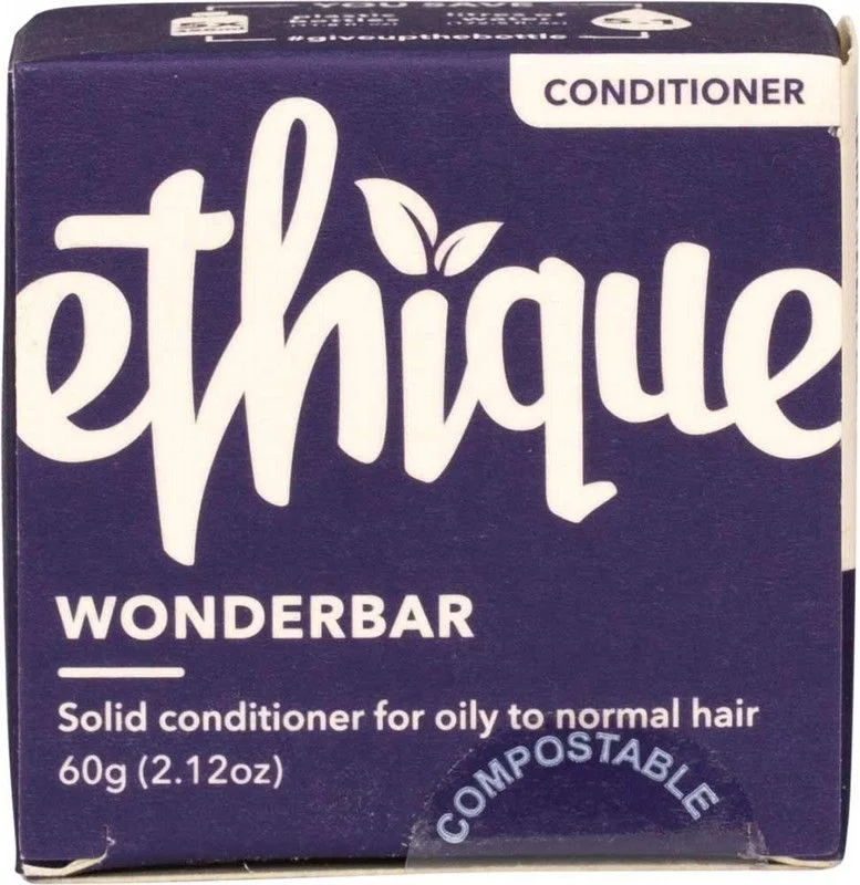 hair care products for preventing hair thinning -Ethique Solid Conditioner Bar Wonderbar Oily Or Normal Hair 60g