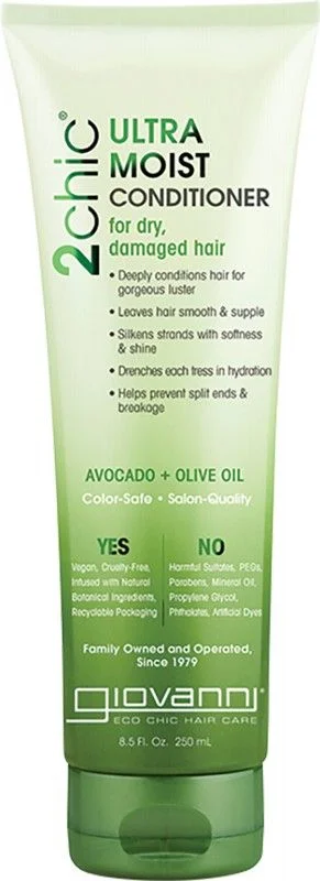 how to reduce frizz in naturally curly hair -Giovanni Conditioner 2Chic Ultra-Moist 250ml