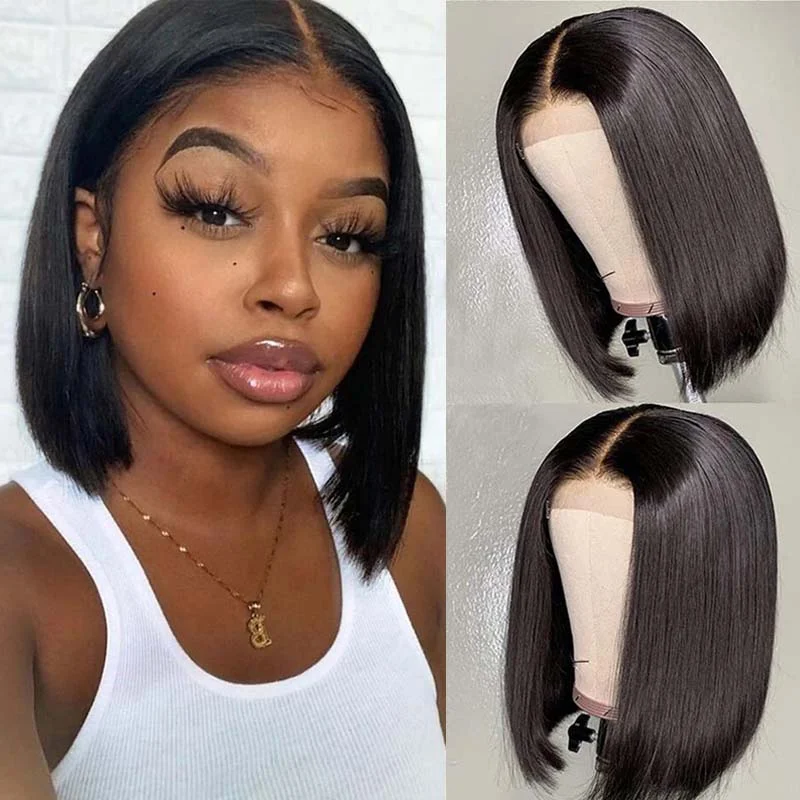 wigs for trendy styles with a natural touch-KIM Bob 5x5 6x6 Closure Wig 13x4 13x6 Frontal Wig Virgin Hair Wig