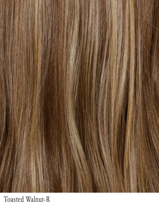 Toasted Walnut-R | 10/25+8 | Medium Brown Rooted. Ash Brown & Medium Gold Blonde and Light Brown blended to perfection.