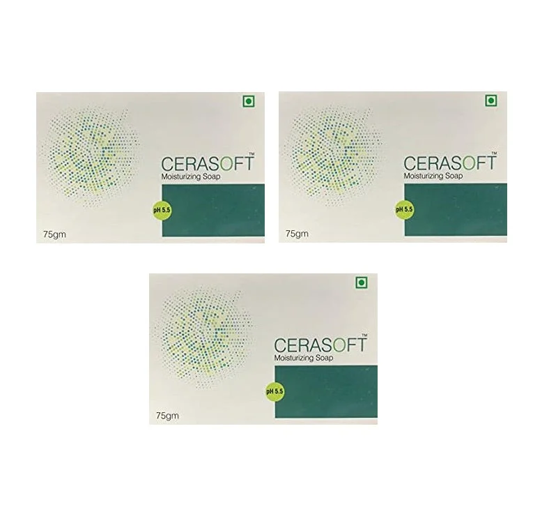 Cerasoft Moisturising Soap 75g, Pack of 3