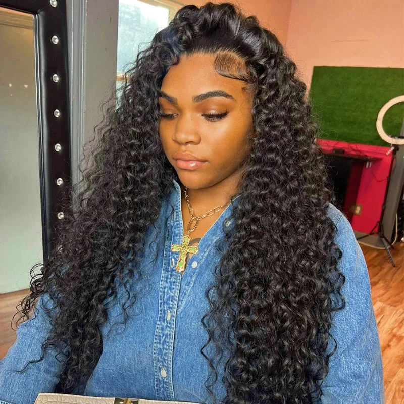 wigs for a natural-looking hairline and texture-Curly Flip-Over Half Wig 100% Virgin Hair