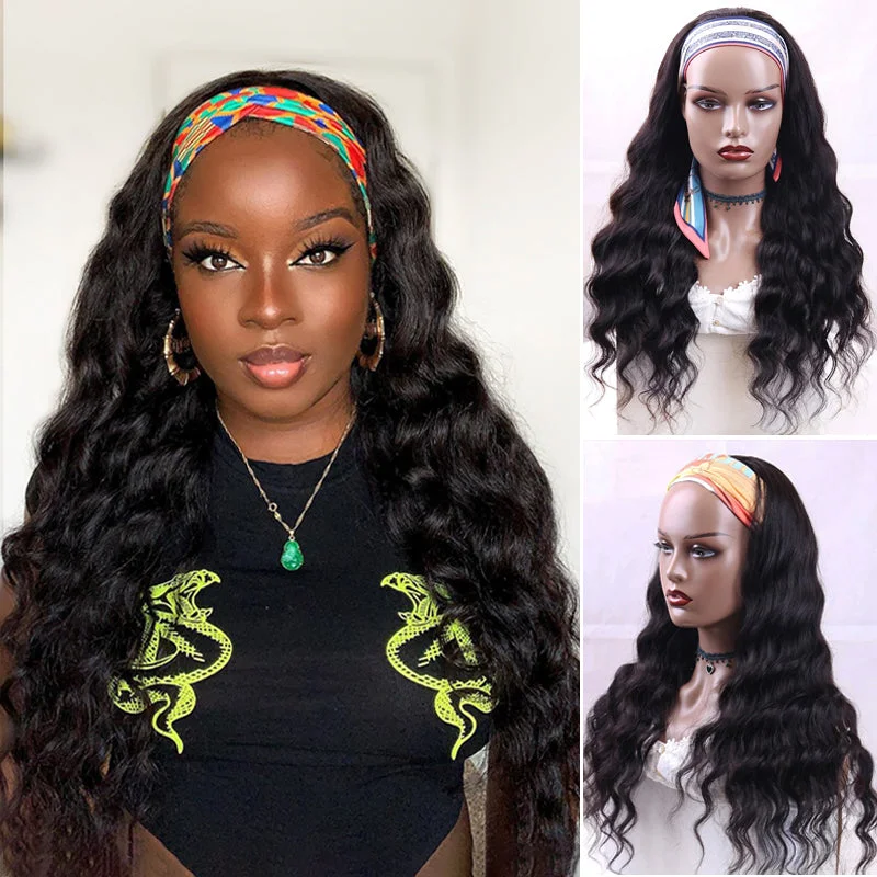 wigs for unique, high-fashion styles-MING Deep Wave Headband Wig *No Lace* Beginner Friendly & Convenient