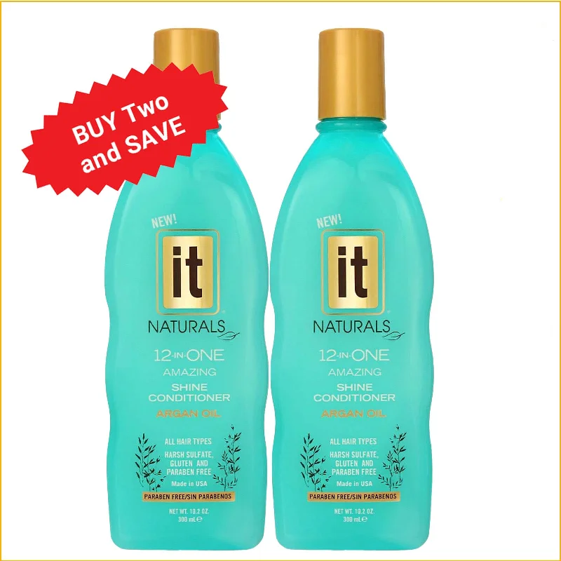 best conditioners for treating dry, damaged ends -IT Naturals 12-in-One Amazing Shine Conditioner - Twin Pack Buy Two and Save $10.00 now - 2/10.2oz