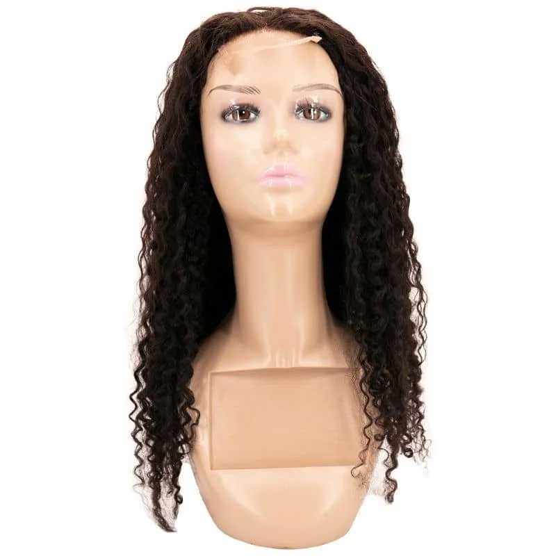 wigs for sleek, polished straight hair-Kinky Curly Transparent Closure Wig