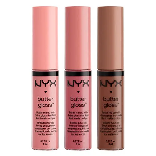 NYX Butter Lip Gloss Set 3 Creme Brulee, Angel Food Cake & Ginger Snap BLGSET05