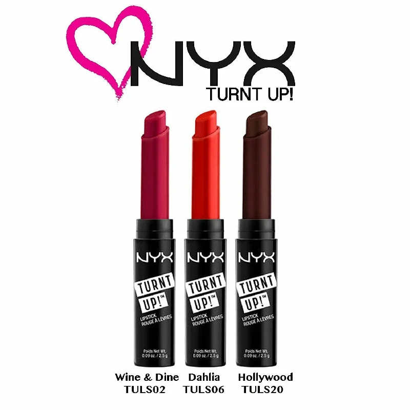 NYX Turn Up Extreme Color Lipstick Set of 3 Choose Color