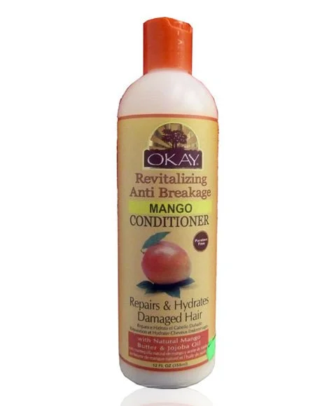 tips for managing hair breakage during washing -OKAY Mango Revitalizing Anti Breakage Conditioner – Helps Revitalize, Repair, And Restore Moisture to Hair - Sulfate, Silicone, Paraben Free For All Hair Types and Textures - Made in USA 12oz 355ml