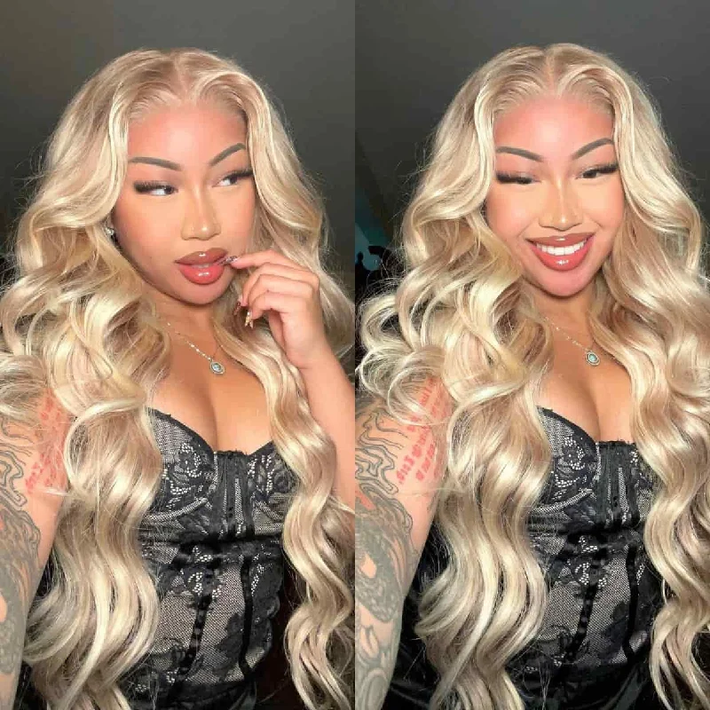 premium wigs for ultimate styling flexibility-Megalook New Arrival Barbie Blonde Wig With Brown Highlights #P10/613 Straight & Body Wave 13x4 Lace Front Wigs