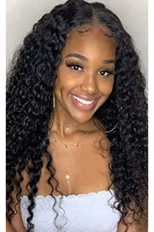 trendy wigs for creating a bold fashion statement-Peruvian Water Wave Lace Front Wig 20 Inches