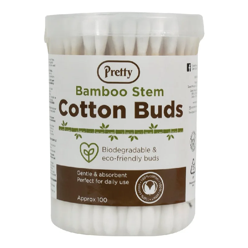 Pretty 100 Cotton Buds (Bamboo Stem)