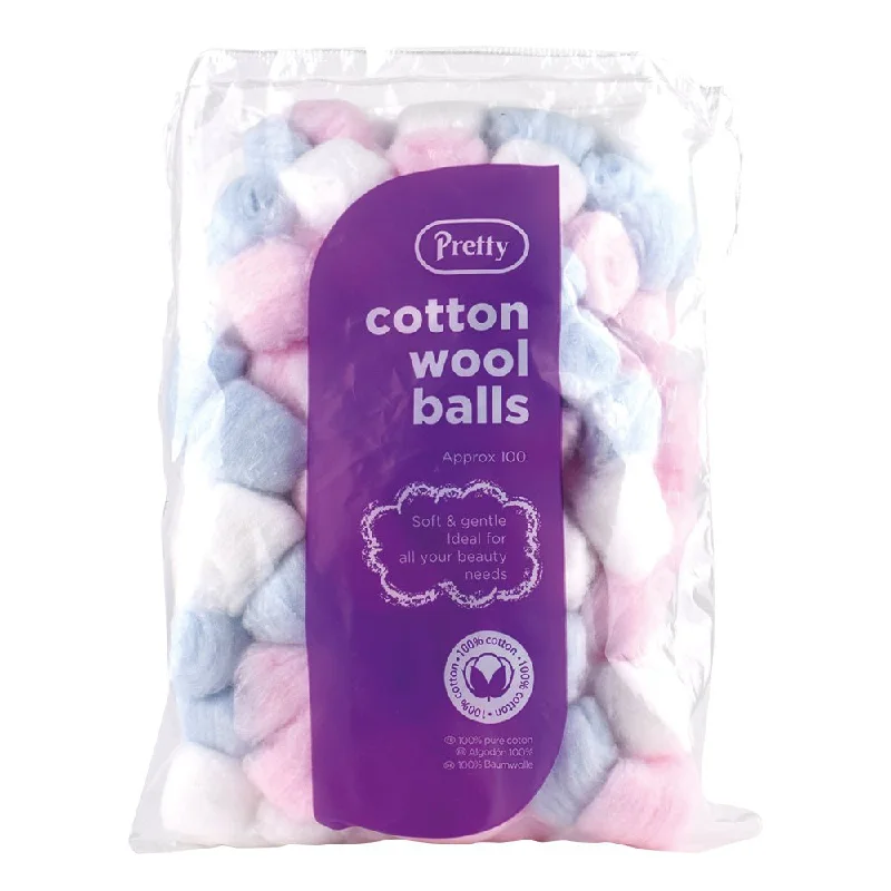 Pretty Cotton Wool Balls - 100 Colour